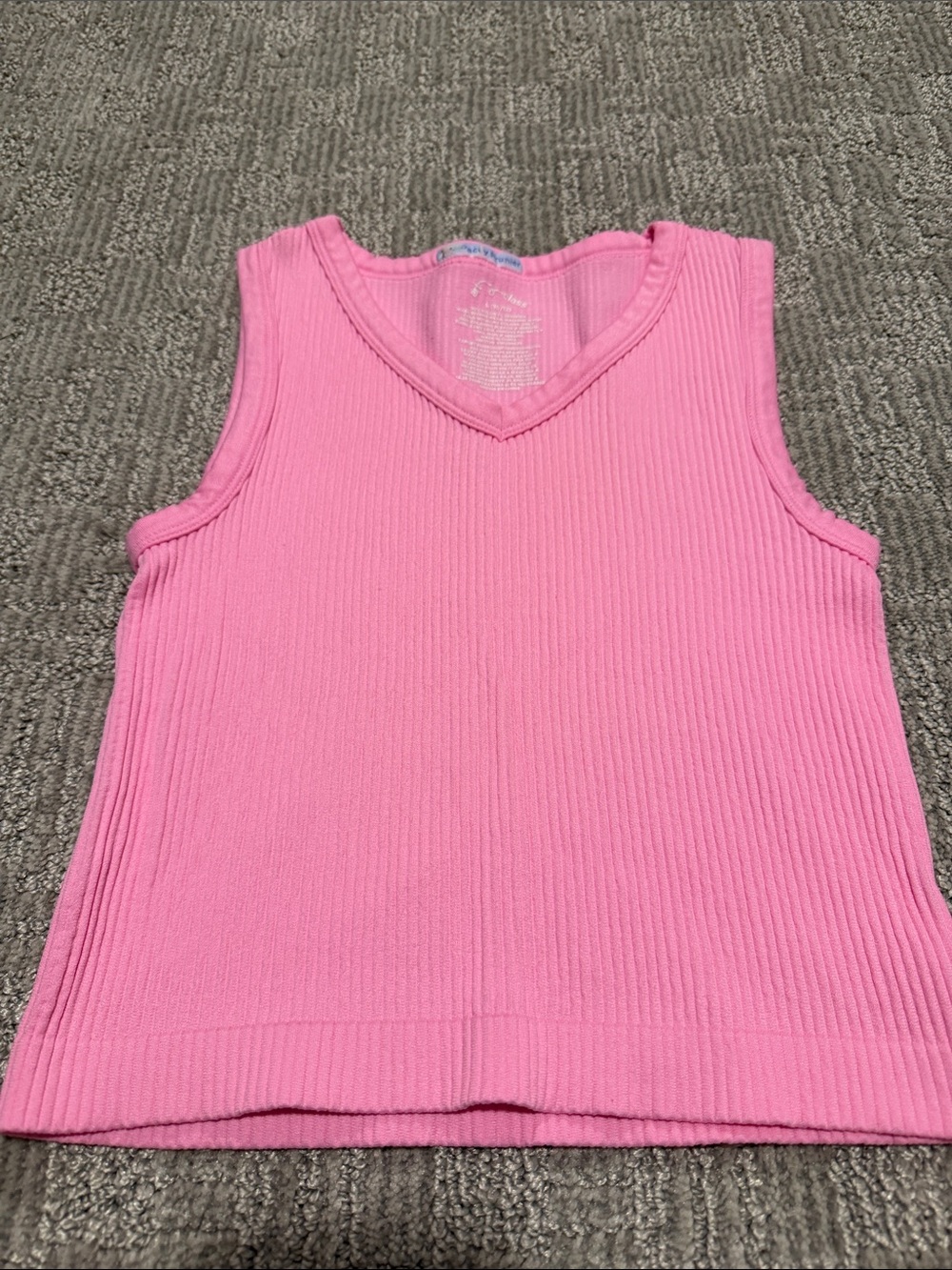 V-Neck Ribbed Tank Top - art class, girls L